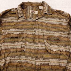 Raw Rags Casual Button Up Long Sleeve Shirt Mens Size Medium M Green